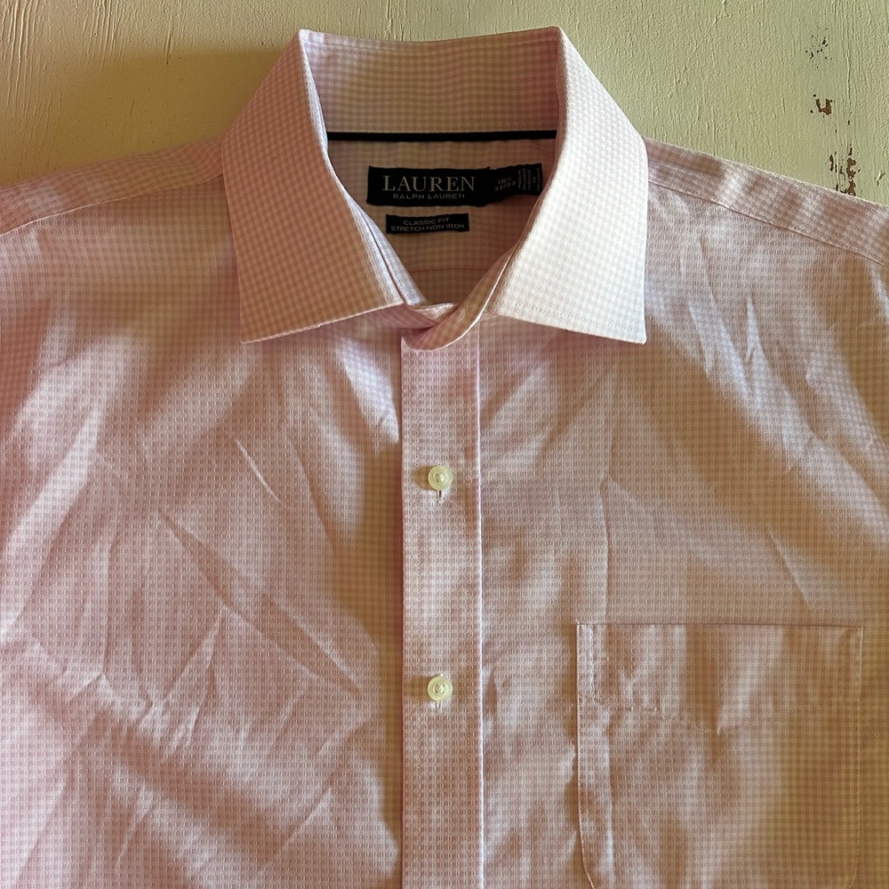 SOLD Lauren Ralph Lauren Classic Non Iron Dress Shirt - NWOT, Pink - Picture 2 of 8